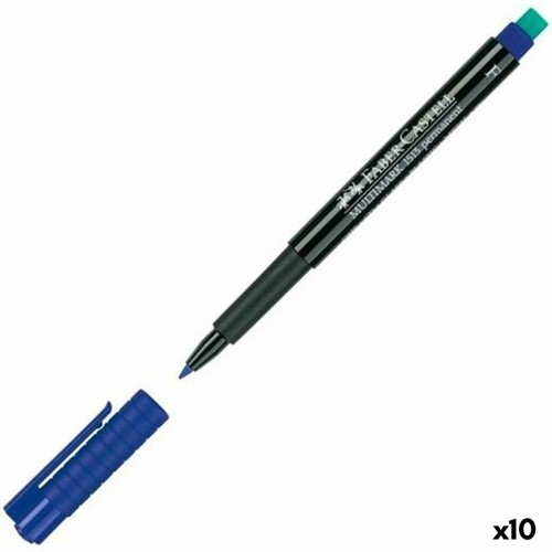 Permanent marker Faber-Castell Multimark 1513 F Blue (10 Units) image 1