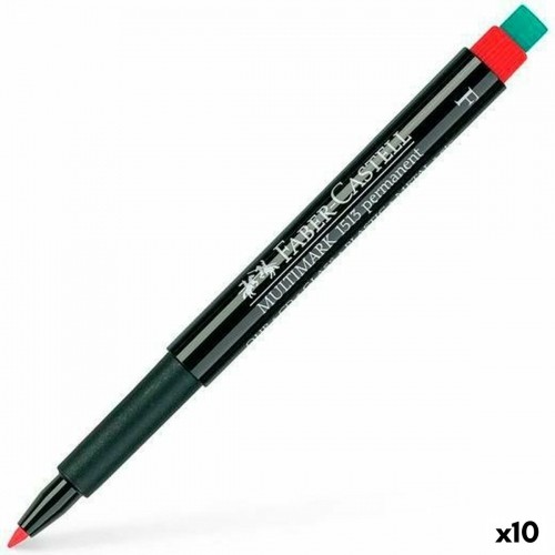 Permanentais marķieris Faber-Castell Multimark 1513 F Sarkans (10 gb.) image 1