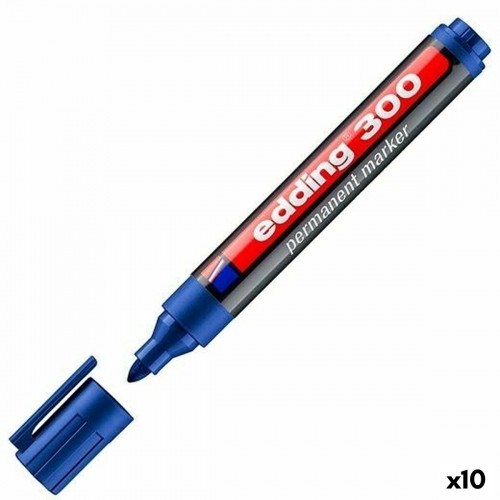 Постоянный маркер Edding 300 Синий (10 штук) image 1