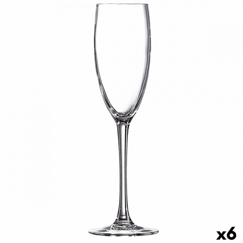 Bigbuy Home Šampanieša glāze Ebro Caurspīdīgs Stikls (160 ml) (6 gb.) image 1