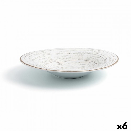 Deep Plate Ariane Tornado White Ceramic Bicoloured Ø 29 cm (6 Units) image 1