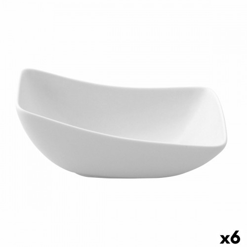 Bowl Ariane Vital Squared Ceramic White (Ø 14 cm) (6 Units) image 1