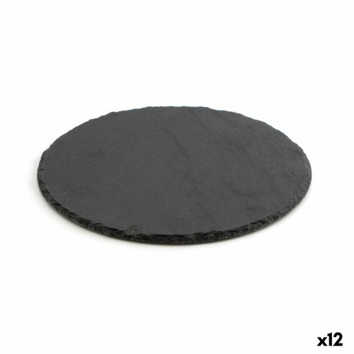 Керамический поднос с эффектом сланца Quid Select Круглый Чёрный (25 cm) (12 штук) image 1