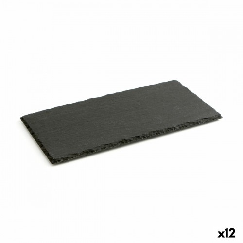 Slate Effect Ceramic Tray Quid Gastro Fun Black (32 x 17 cm) (12 Units) image 1