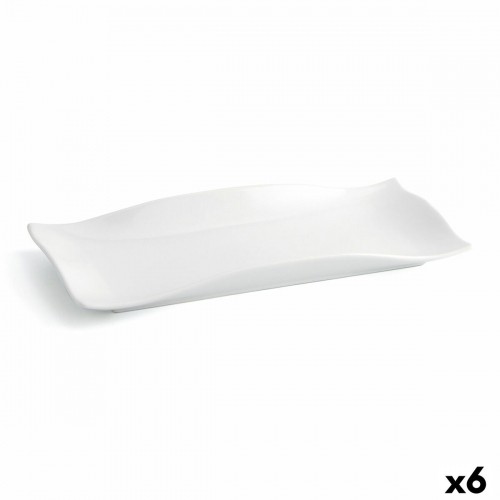 Flat plate Quid Gastro Fun 29,5 x 11 x 3 cm Ceramic White (6 Units) image 1