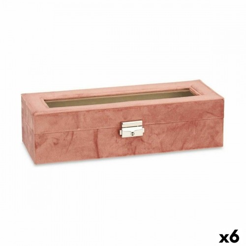 Box for watches Pink Metal (30,5 x 8,5 x 11,5 cm) (6 Units) image 1