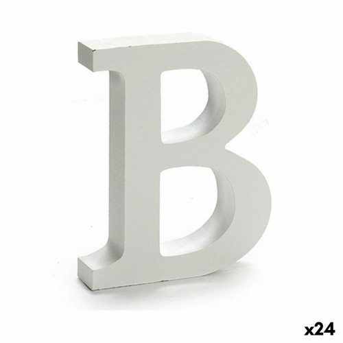 Letter B Wood White (2 x 16 x 14,5 cm) (24 Units) image 1