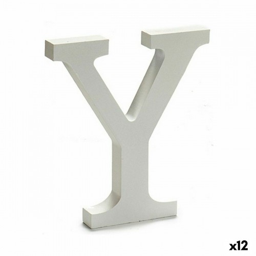 Letter Y Wood White (1,8 x 21 x 17 cm) (12 Units) image 1