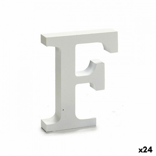 Letter F Wood White (2 x 16 x 14,5 cm) (24 Units) image 1