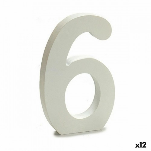 Number 6 Wood White (1,8 x 21 x 17 cm) (12 Units) image 1
