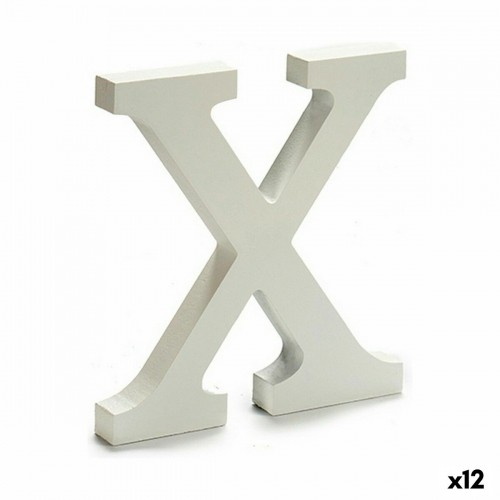 Letter X Wood White (1,8 x 21 x 17 cm) (12 Units) image 1