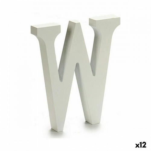 Letter W Wood White (1,8 x 21 x 17 cm) (12 Units) image 1