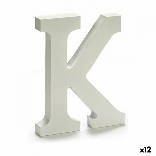 Letter K Wood White (1,8 x 21 x 17 cm) (12 Units) image 1
