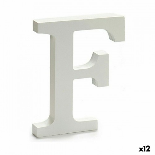 Letter F Wood White (1,8 x 21 x 17 cm) (12 Units) image 1