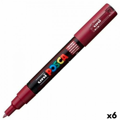 Marķiera Pildspalva POSCA PC-1M Sarkans Bordo (6 gb.) image 1