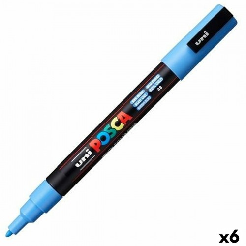 Marķiera Pildspalva POSCA PC-3M Debesu zils (6 gb.) image 1
