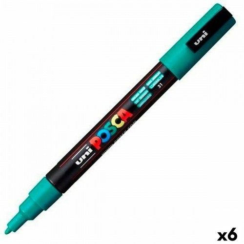 Marķiera Pildspalva POSCA PC-3M Smaragdzaļš (6 gb.) image 1
