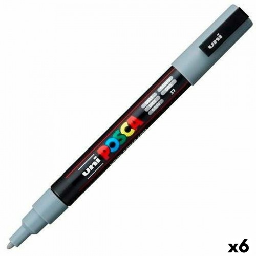 Marķiera Pildspalva POSCA PC-3M Pelēks (6 gb.) image 1