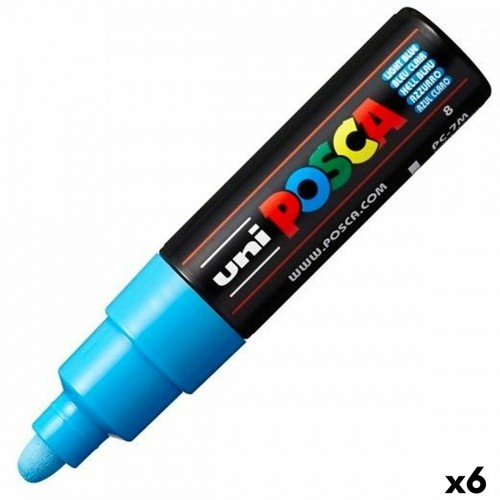 Marker pen/felt-tip pen POSCA PC-7M Light Blue (6 Units) image 1