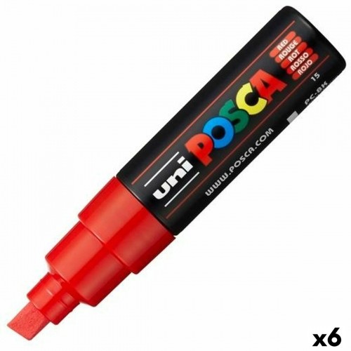 Marker pen/felt-tip pen POSCA PC-8K Red (6 Units) image 1