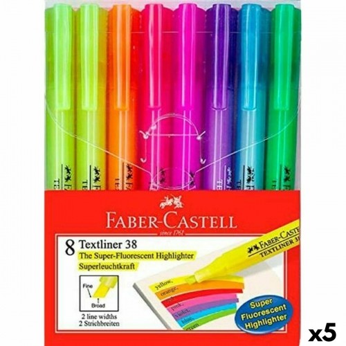 Fluorescent Marker Set Faber-Castell Textliner 38 5 Units image 1