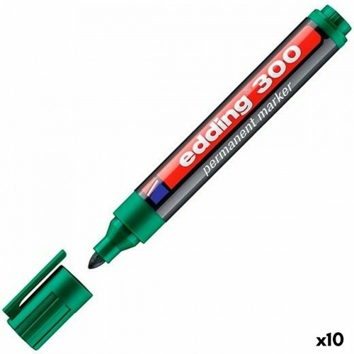 Permanent marker Edding 300 Green (10 Units) image 1