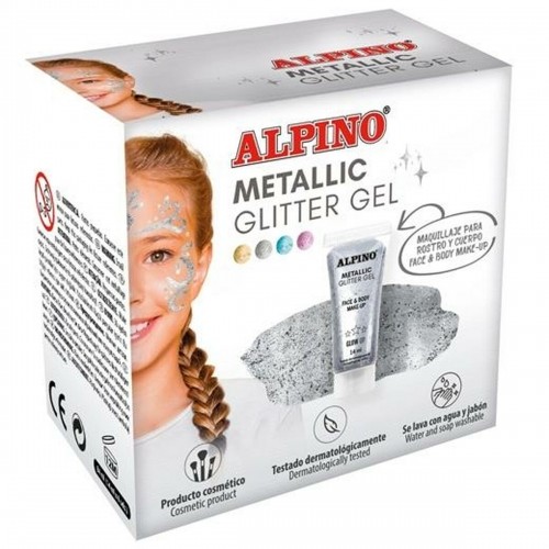 Children's Makeup Alpino Gel Glitter Silver image 1