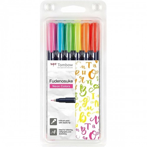 Set of Felt Tip Pens Tombow Fudenosuke Multicolour image 1