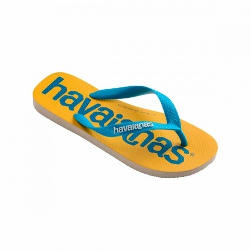 Women's Flip Flops Havaianas Top Logomania Blue Yellow image 1