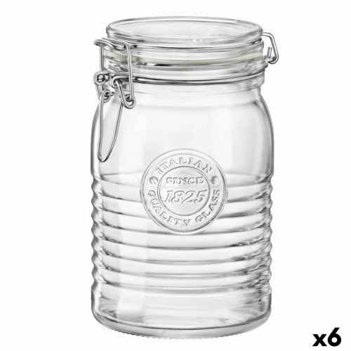 Food Preservation Container Bormioli Rocco Officina Transparent Glass (6 Units) (1,15 L) image 1