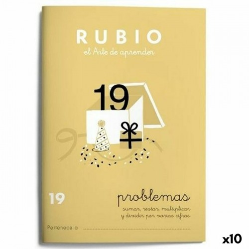 Maths exercise book Rubio Nº19 A5 Spanish 20 Sheets (10 Units) image 1
