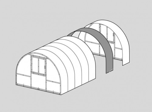 Karkass siltumnīcas pagarinājuma 2m KLASIKA EASY, bez pārklājuma image 1