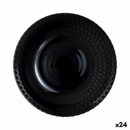 Deep Plate Luminarc Pampille Noir Black Glass 20 cm (24 Units) image 1