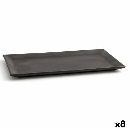 поднос для закусок Quid Mineral Керамика Чёрный (15 x 30 cm) (8 штук) image 1