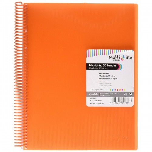 Organiser Folder Grafoplas Maxiplás Orange A4 image 1