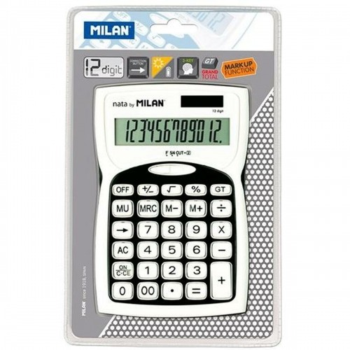 Калькулятор Milan Чёрный Белый (15,2 x 10 x 3,7 cm) image 1