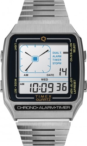 Q Timex Reissue Digital LCA 32.5mm Nerūsējošā tērauda rokassprādzes pulkstenis TW2U72400 image 1