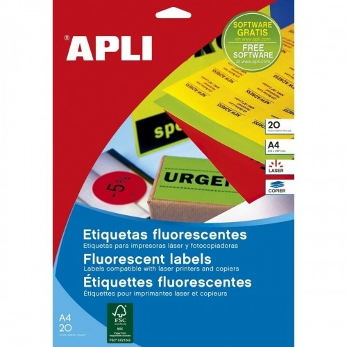 Printer Labels Apli Yellow 38,1 x 21,2 mm image 1