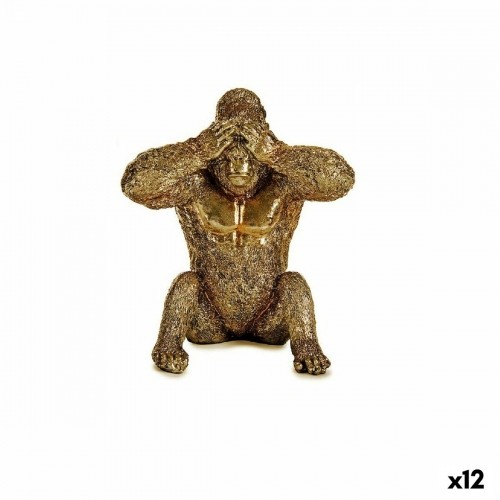 Decorative Figure Gorilla Golden Resin (9 x 18 x 17 cm) image 1