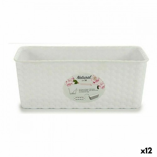 Planter Stefanplast White Plastic 13 x 11 x 28,5 cm (12 Units) image 1