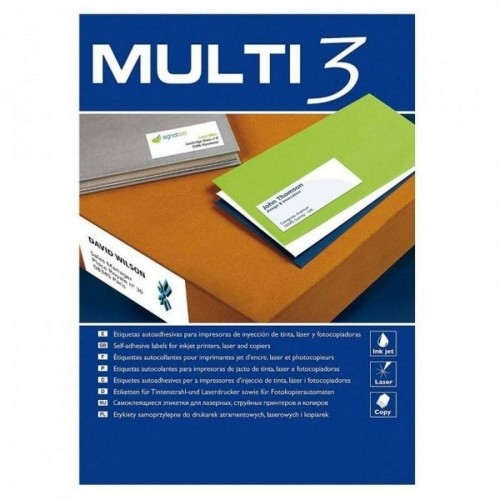 Printer Labels MULTI 3 210 x 99 mm White Upright 100 Sheets image 1