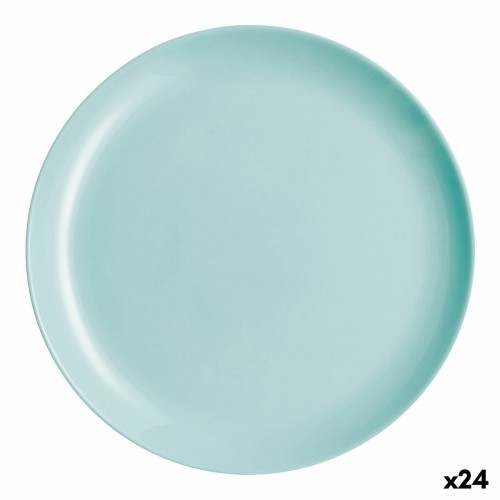 Flat plate Luminarc Diwali Turquoise Glass (25 cm) (24 Units) image 1