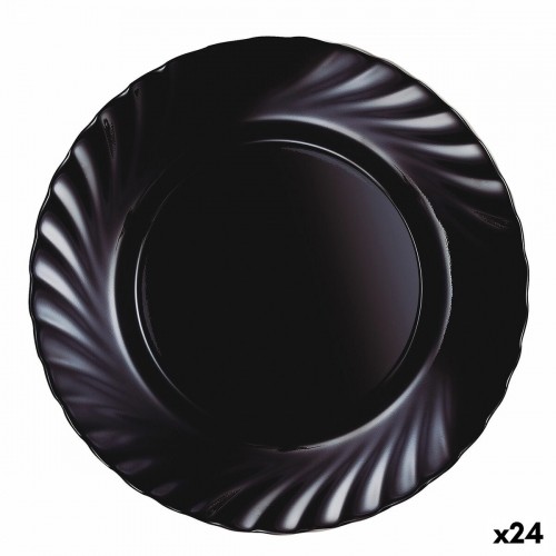 Плоская тарелка Luminarc Trianon Чёрный Cтекло (Ø 24,5 cm) (24 штук) image 1
