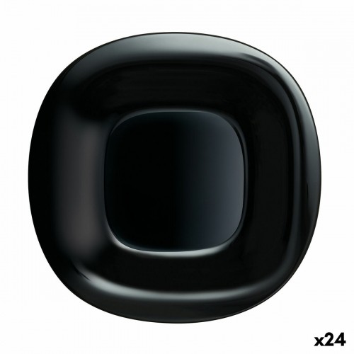 Плоская тарелка Luminarc Carine Чёрный Cтекло (Ø 26 cm) (24 штук) image 1