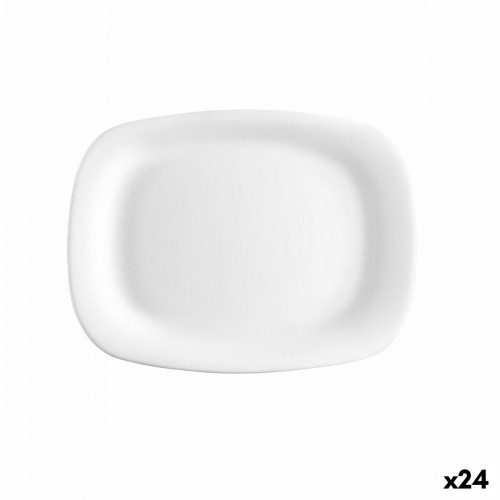 Serving Platter Bormioli Rocco Parma Rectangular White Glass (18 x 21 cm) (24 Units) image 1