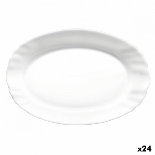 Serving Platter Bormioli Rocco Ebro Oval White Glass (22 cm) (24 Units) image 1