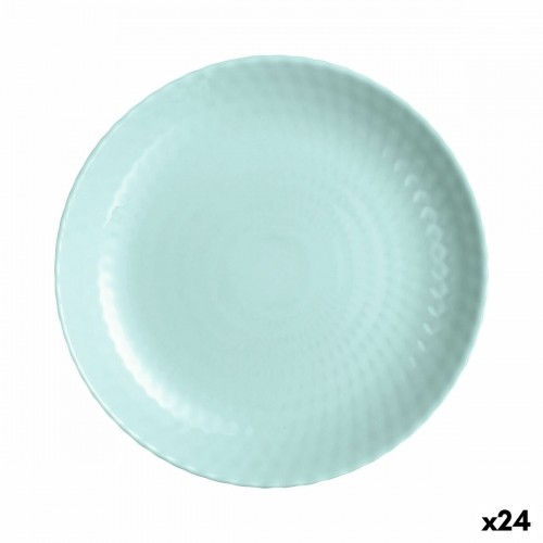 Flat plate Luminarc Pampille Turquoise Glass (25 cm) (24 Units) image 1