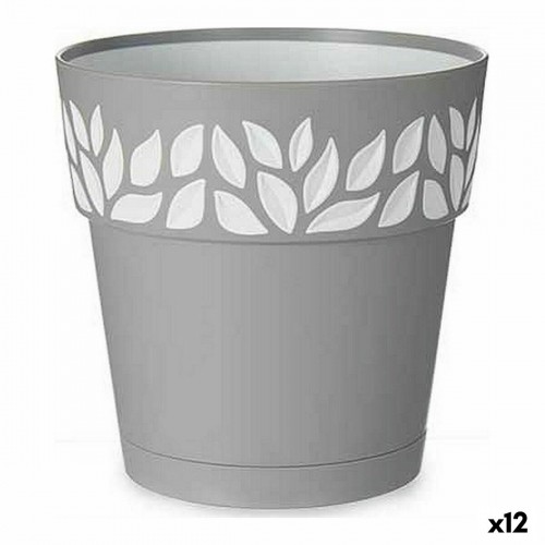 Self-watering flowerpot Stefanplast Grey 15 x 15 x 15 cm White Plastic (12 Units) image 1