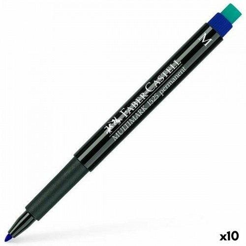 Permanent marker Faber-Castell Multimark 1523 M Blue (10 Units) image 1