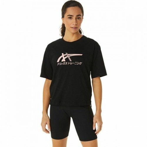 Футболка с коротким рукавом женская Asics Tiger Чёрный image 1